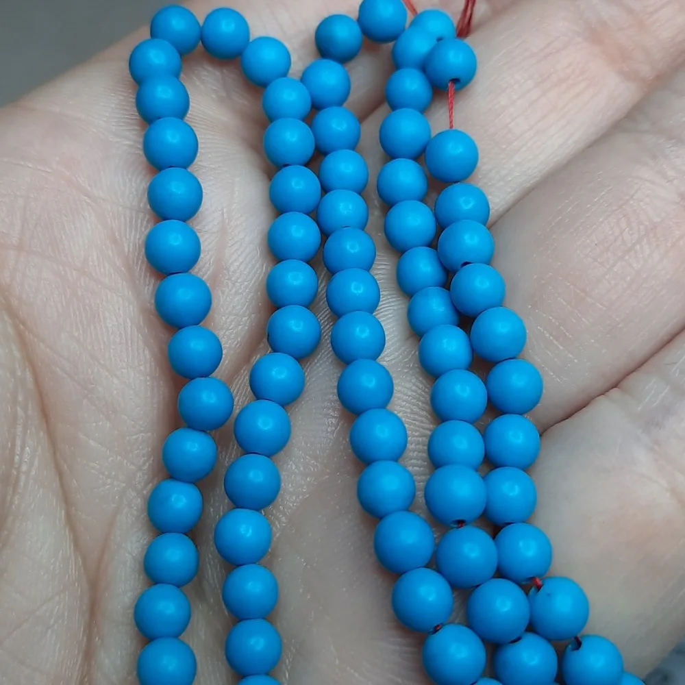 4mm ""Turquoise" Magnesite Stone 15-inch Strand #7 - Picture 2 of 4